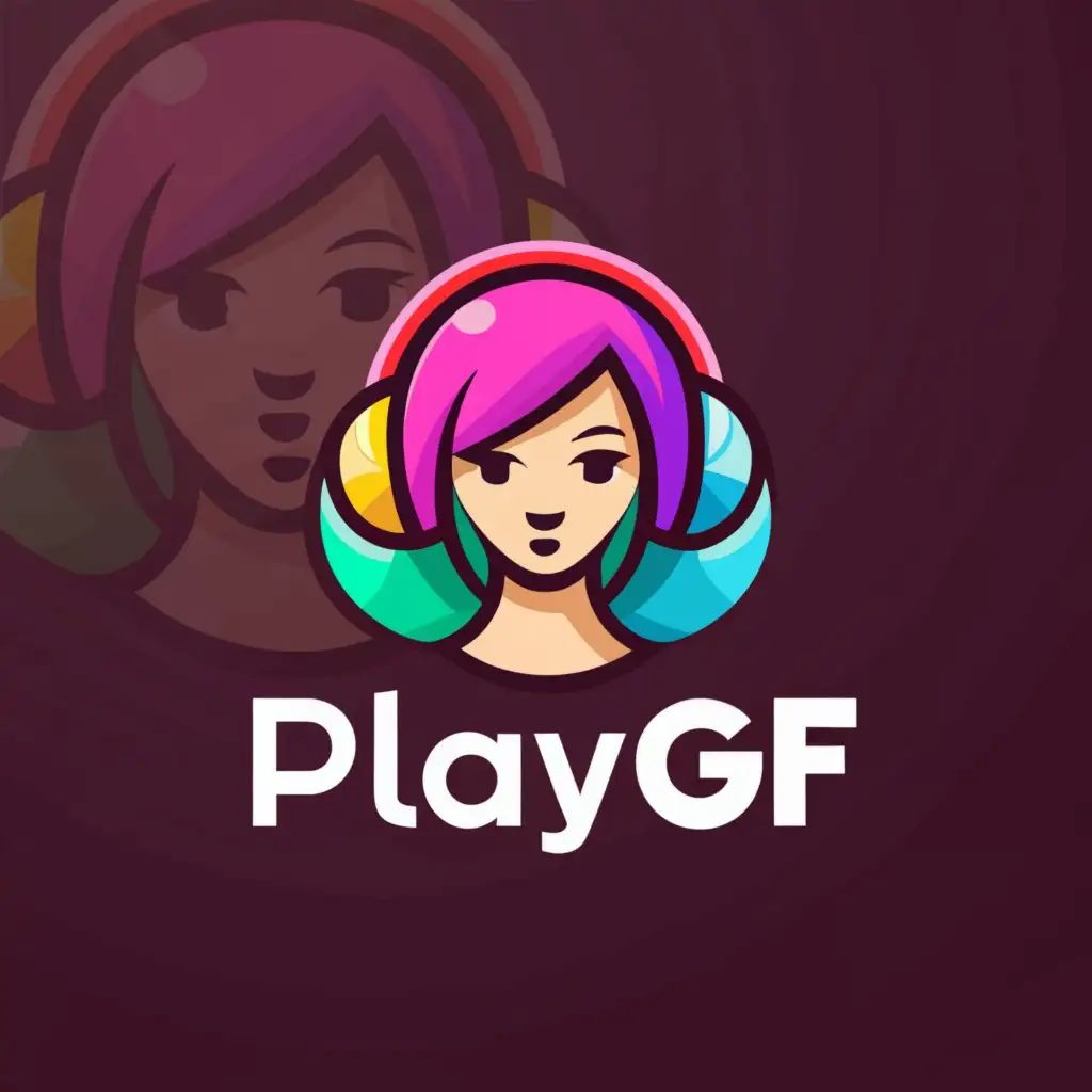 a logo design,with the text "playgf", main symbol:Girls Chat Rooms,Moderate,clear background