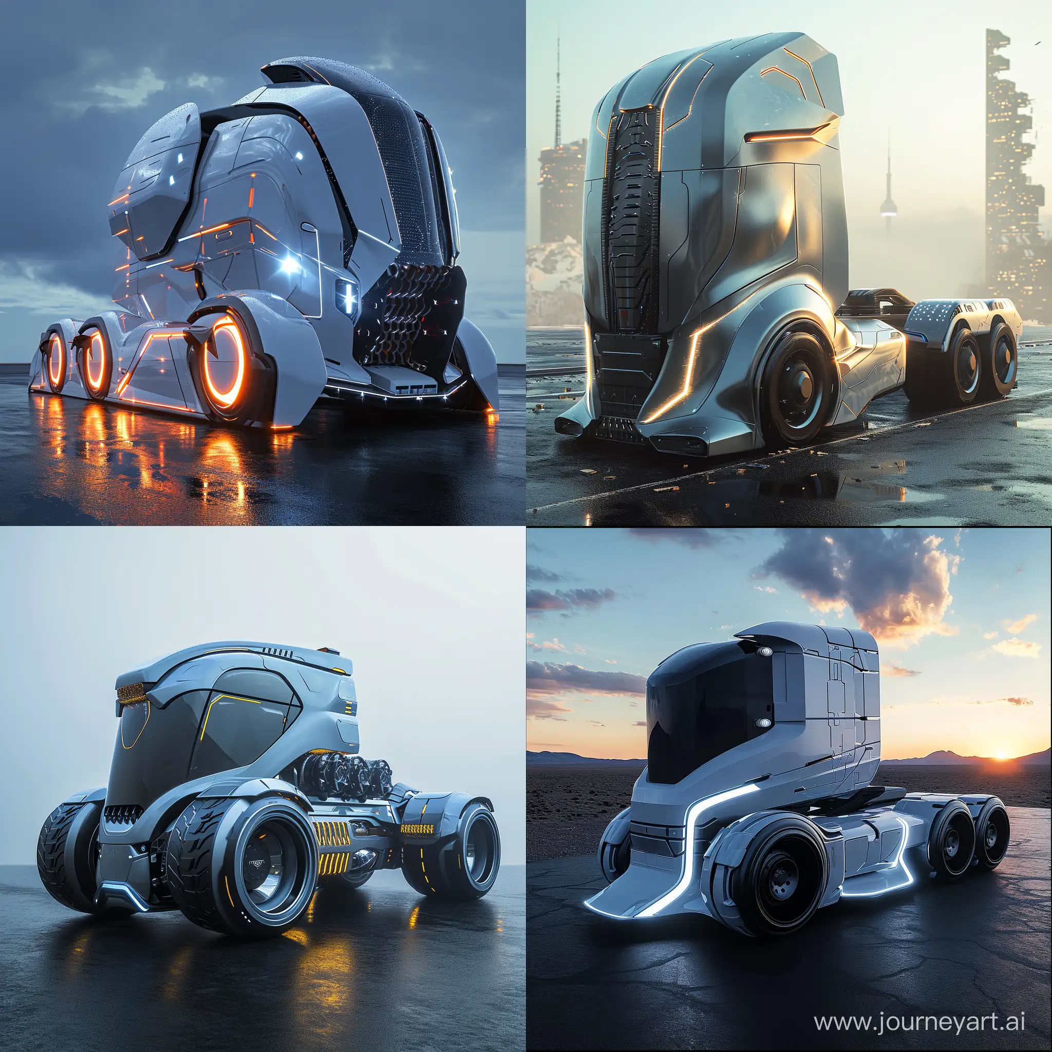 Futuristic truck, flexible materials, artstation, DeviantArt, science fiction --v 6