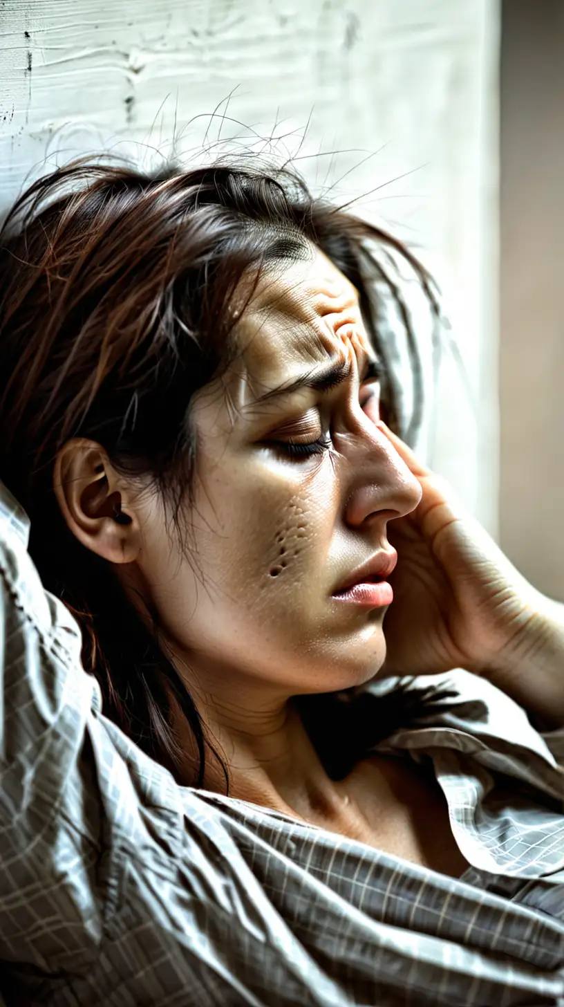 Exhausted Woman Resting After a Long Day