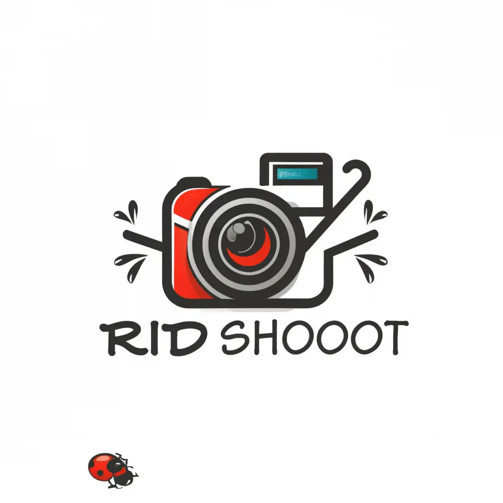 a logo design,with the text "Riad shoot", main symbol:Camera 
Ladybug

,Moderate,clear background