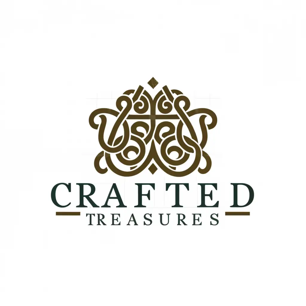 a logo design,with the text "Crafted Treasures", main symbol:Decor,Moderate,be used in Retail industry,clear background