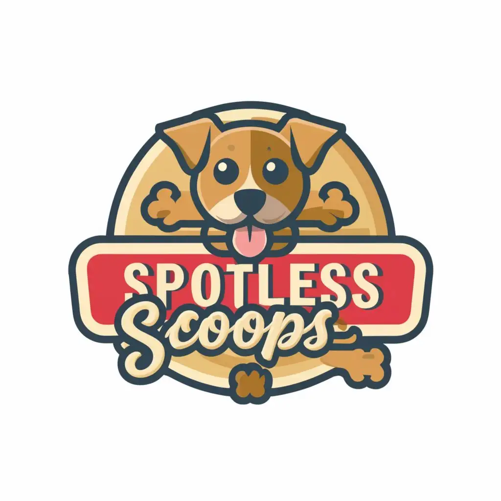 logo, Dog, Poop, with the text "Spotless Scoops", typography, be used in Animals Pets industry