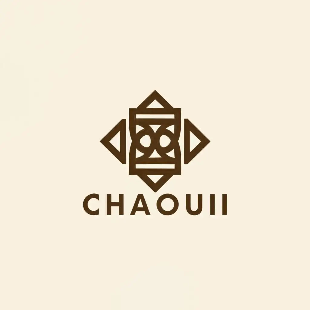 a logo design,with the text "Chaoui", main symbol:Berber motif typography,Minimalistic,be used in Restaurant industry,clear background