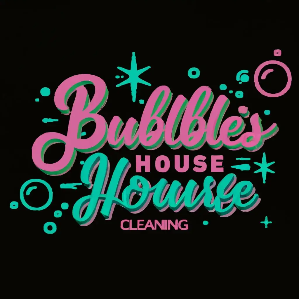 LOGO-Design-For-Bubbles-Up-House-Cleaning-Vibrant-WomenOwned-Symbol-with-Colorful-Bubbles-Mop-and-Bucket