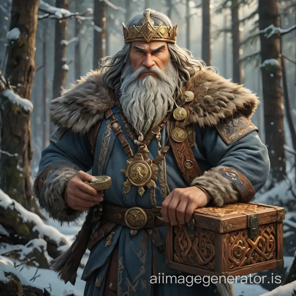 bogatyr the spirit of Russia with the symbols of Svarog the dense forest where the river flows,
the wise elder, who knows the ages by the name of the spirit of Russia, with the symbols of Svarog on his chest
, in his hands the alphabet, marvelous, alive,
49 wooden letters in a magic box