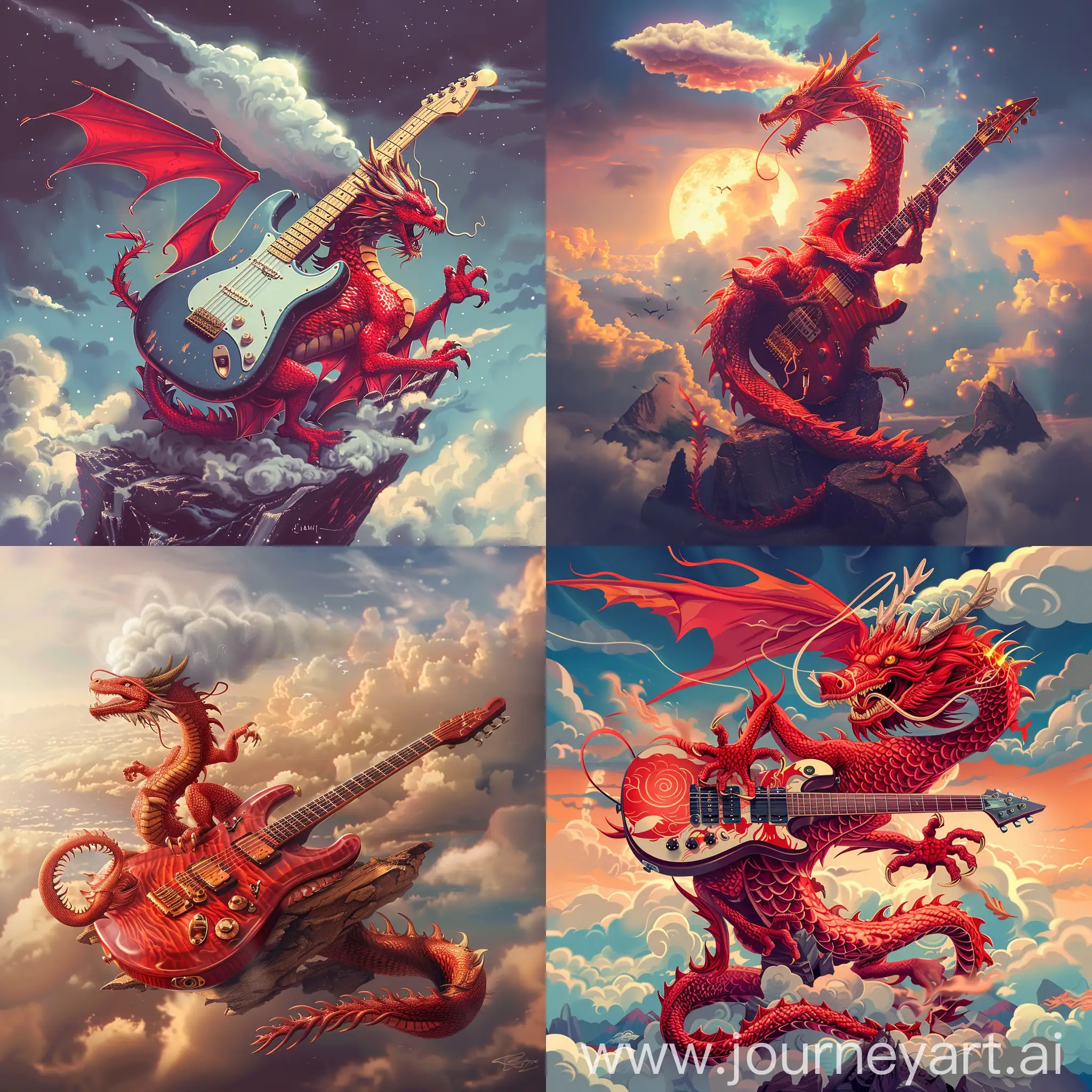 Red-Dragon-Riding-a-Flying-Nimbus-with-Guitar-Solo