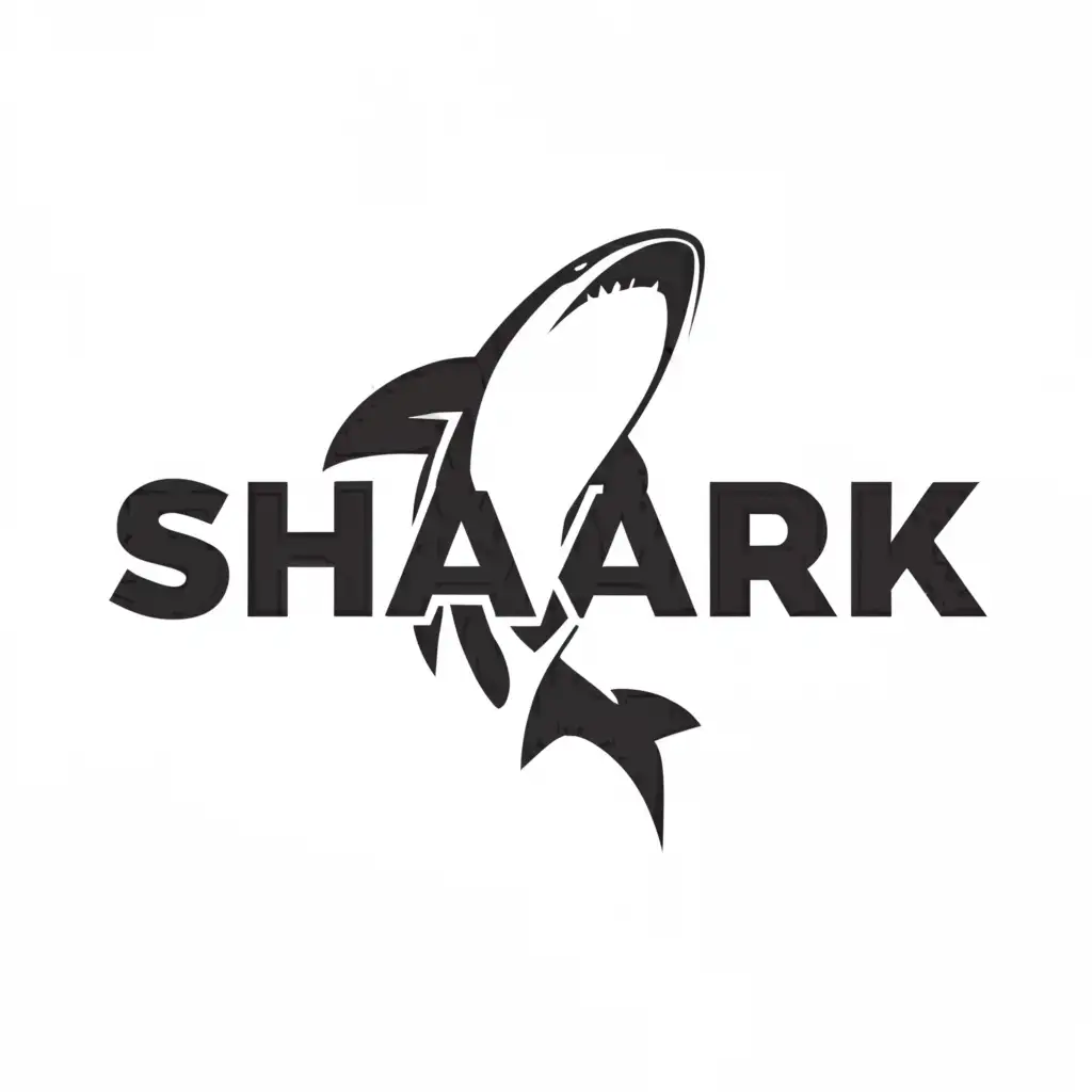 a logo design,with the text "Shark", main symbol:The word shark,Minimalistic,be used in Finance industry,clear background