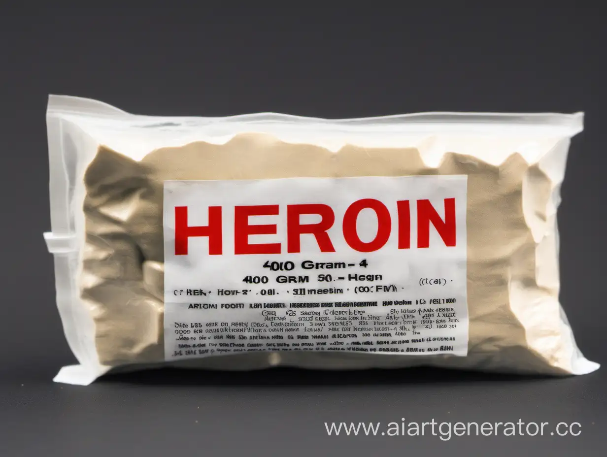 400-Grams-of-Heroin-Narcotic-Substance-in-a-Dark-Setting