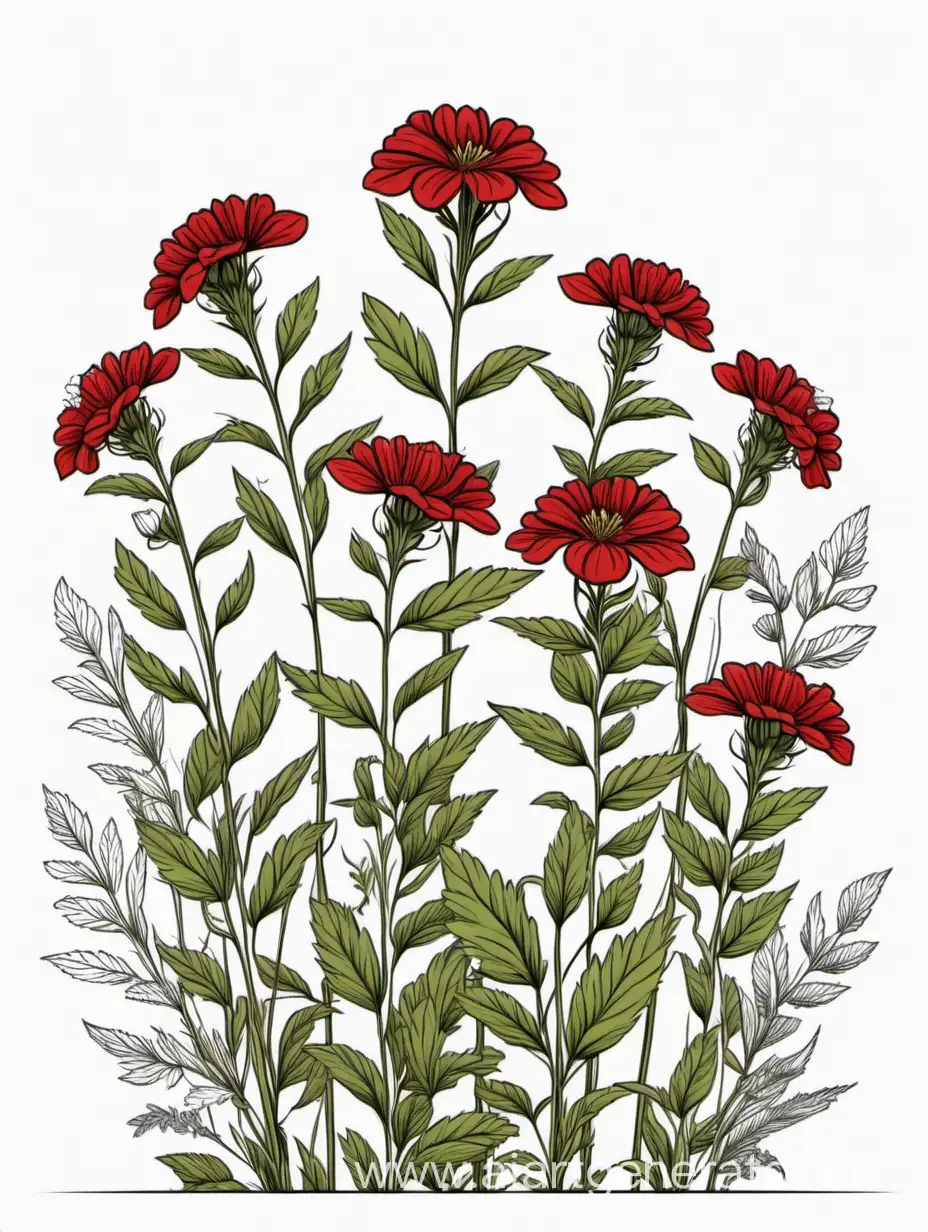Elegant-Red-Wildflower-Cluster-in-Stunning-4K-Line-Art