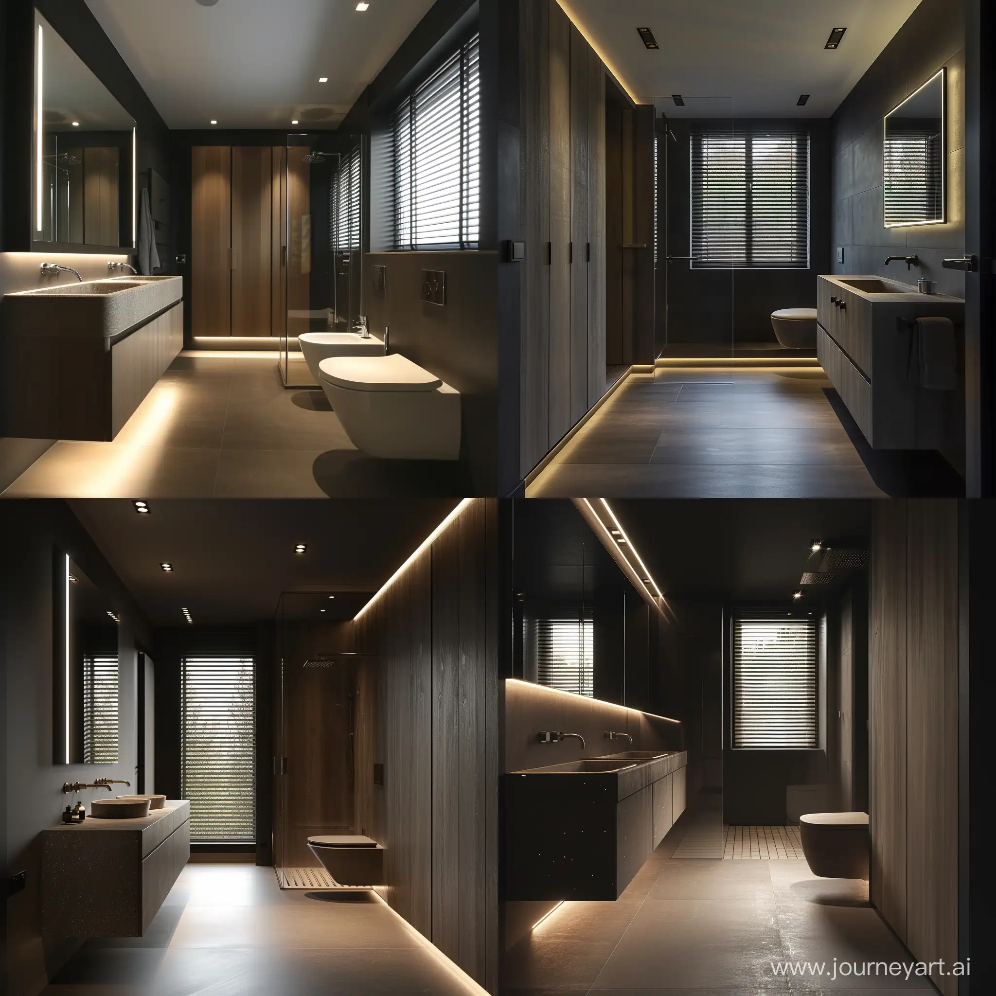 Luxurious-Minimalist-Bathroom-with-Concealed-Skirting-and-Veneered-Panels