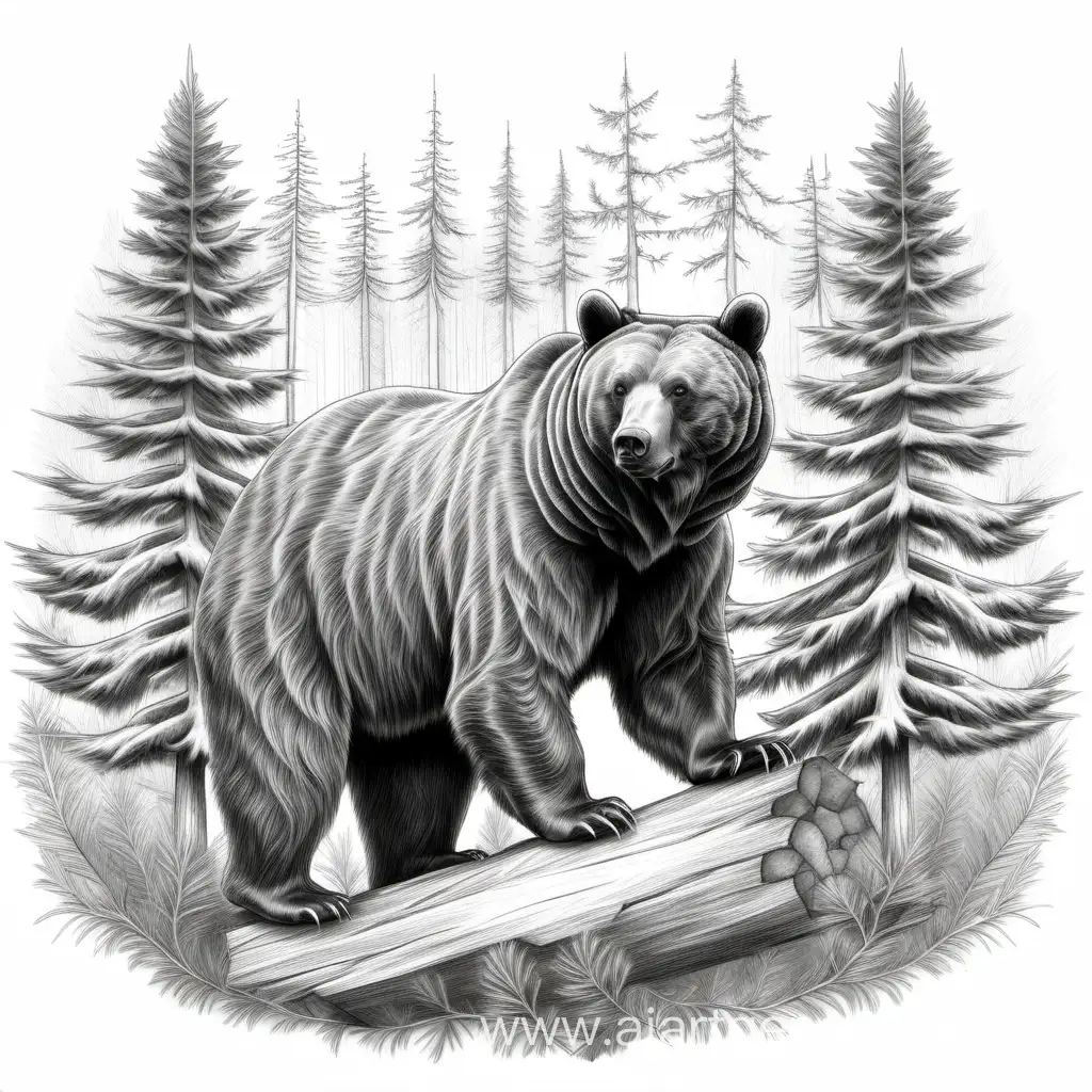 Realistic-Bear-Drawing-with-Natural-Element