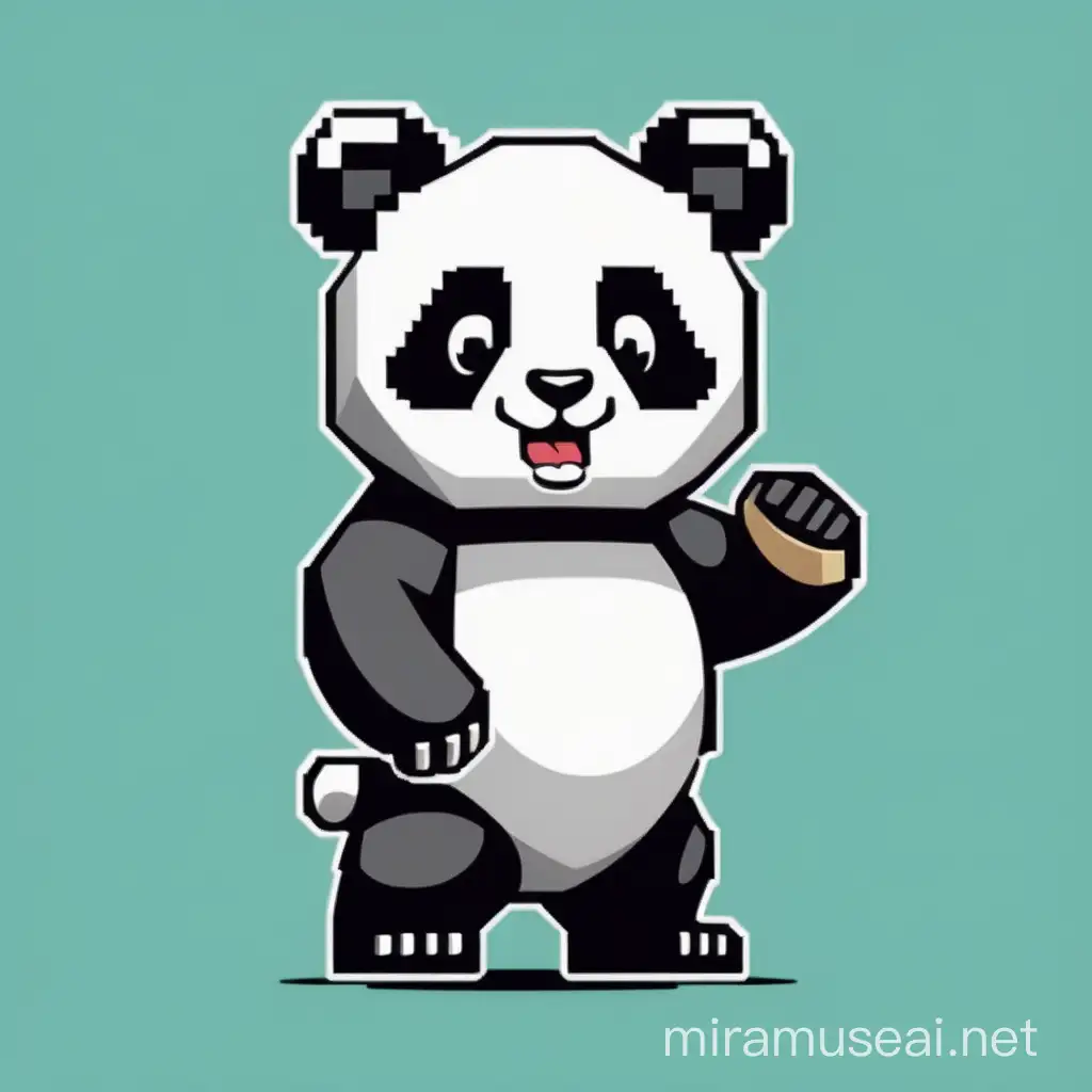 Cute 8Bit Panda Mascot for Crypto Meme Token