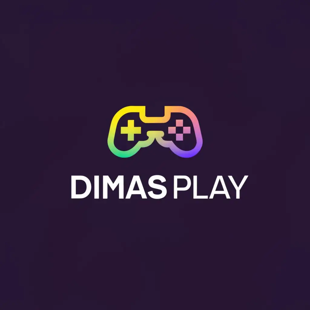 a logo design,with the text "dimas play", main symbol:game,Moderate,clear background