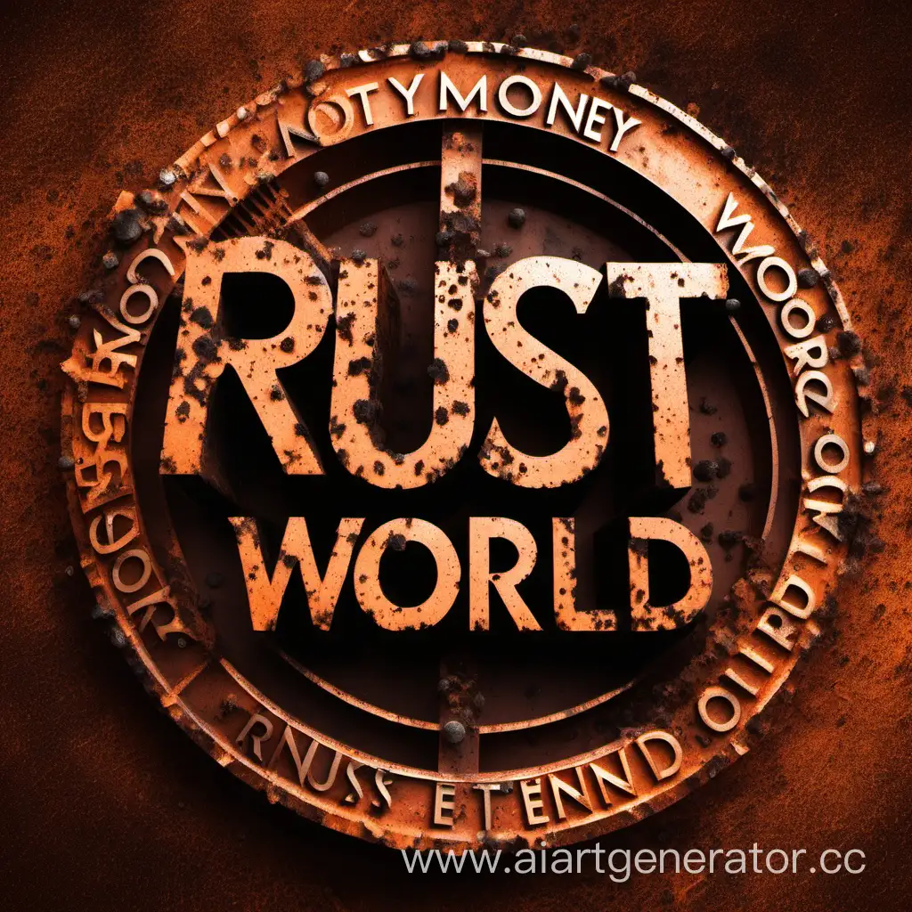RUST-Money-World-Logo-Design-Abstract-Fusion-of-Rustic-Elements-in-a-Global-Financial-Landscape