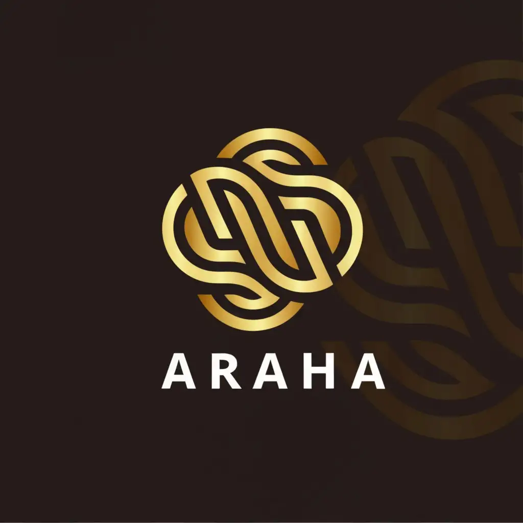 a logo design,with the text "AARAHA", main symbol:Intertwining letters of A, R, and H, \nElegant, luxurious, high-end,Moderate,be used in Events industry,clear background