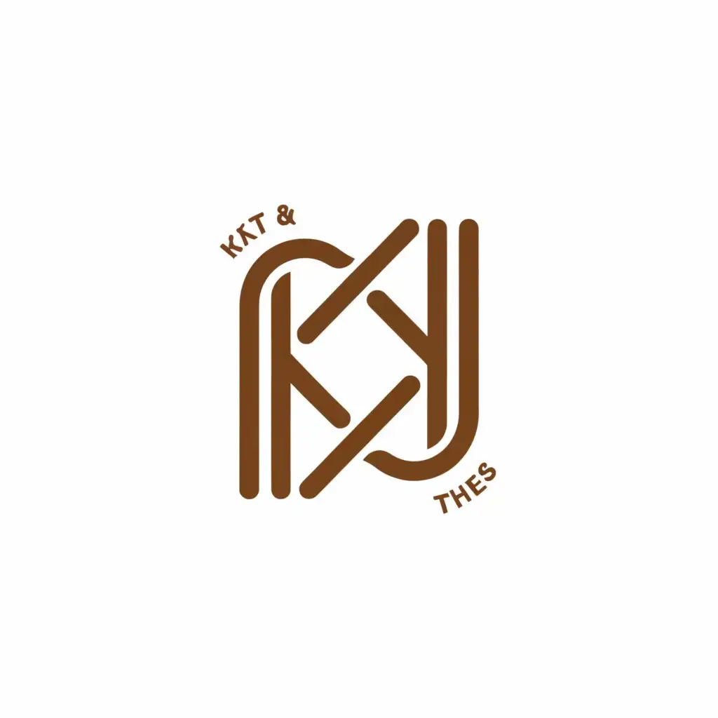 a logo design,with the text "Kitsu and Kaffee Threads", main symbol:Craft a monogram where the letters "KKT" are intertwined or layered in an innovative way. Consider playing with the strokes of the letters to find a harmonious balance that creates a unified symbol. Use negative space to subtly suggest additional elements of your brand. For example, the negative space within the "K" or "T" could hint at a coffee cup or a fox’s tail, allowing the brand's essence to shine through without overt imagery. Stick to a simple color palette, such as black and white or one primary color with black or white. This ensures your logo remains versatile across various mediums, whether it's printed on apparel, displayed on signage, or featured on social media. If you choose to include the full name of the brand alongside the monogram, select a font that complements the minimalist aesthetic of the logo. A sans-serif font with clean lines would work well, enhancing the logo’s modern feel.,Minimalistic,clear background