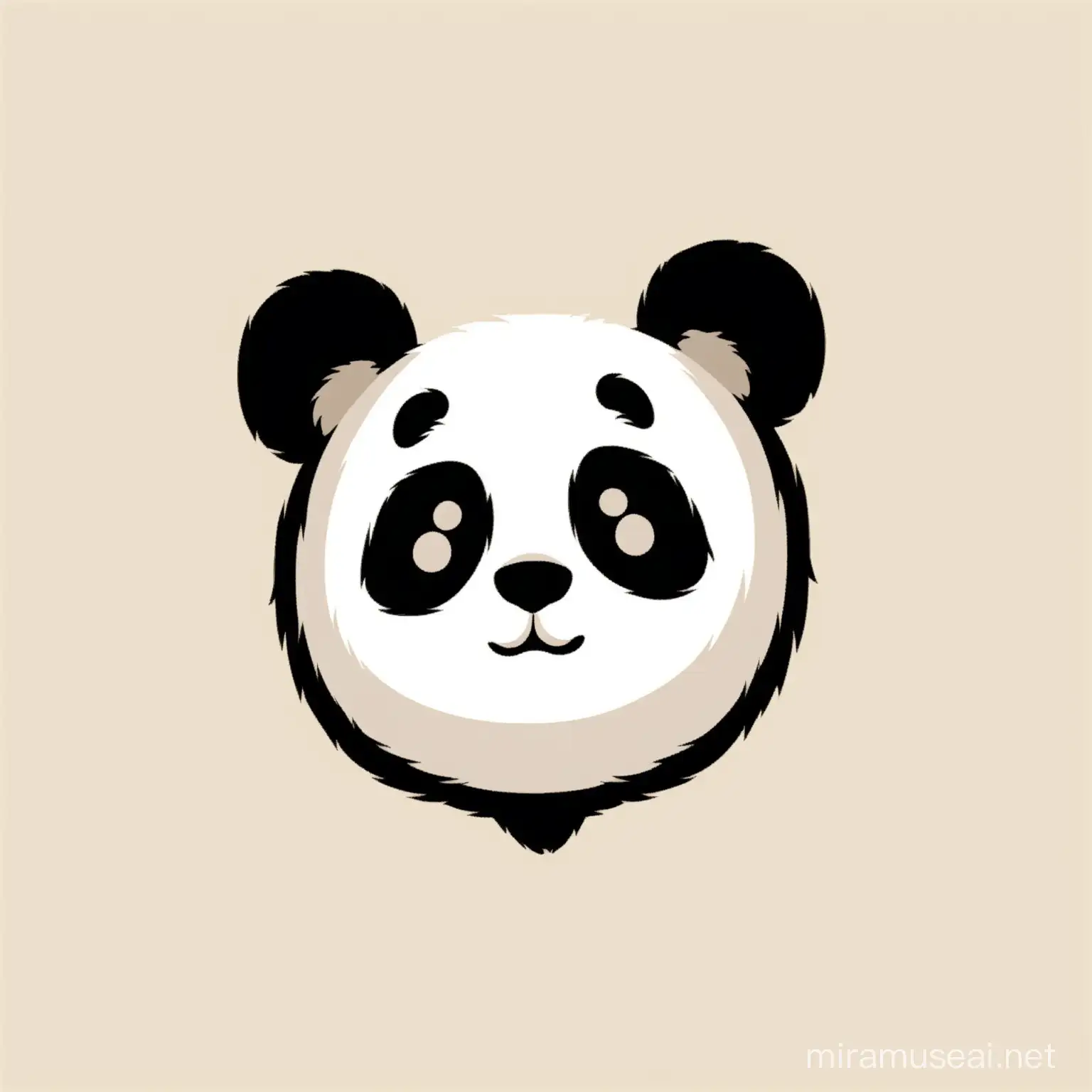 Cute Panda Head Logo Design with Playful Expression