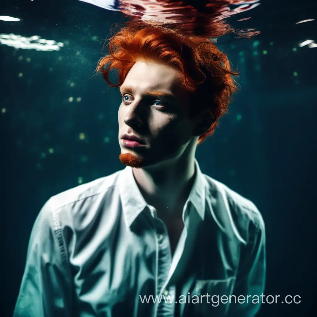Slim-RedHaired-Man-in-Makeup-Submerged-Underwater