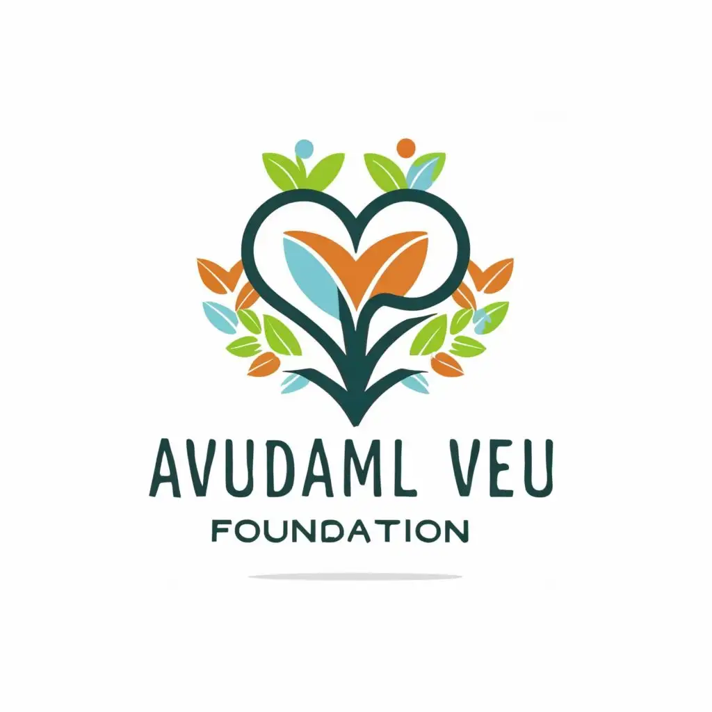 a logo design,with the text "AVUDAIAMMAL VELU FOUNDATION", main symbol:logo should indicate the love, care, wealth, hope, trust, help, humanity,Minimalistic,be used in Nonprofit industry,clear background