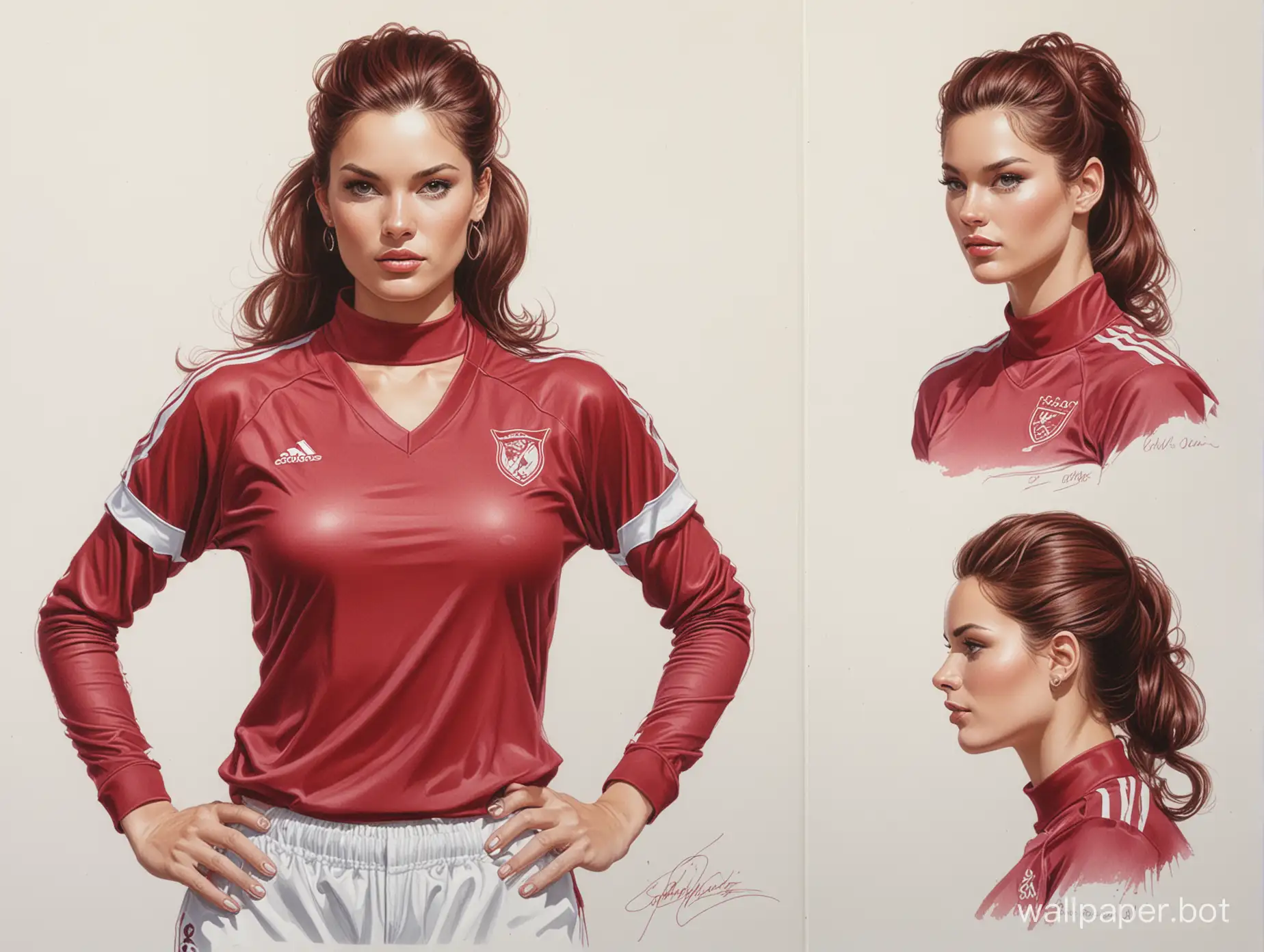 Burgundy-Soccer-Uniform-Portrait-of-Stephanie-Winter-with-Styled-Hair