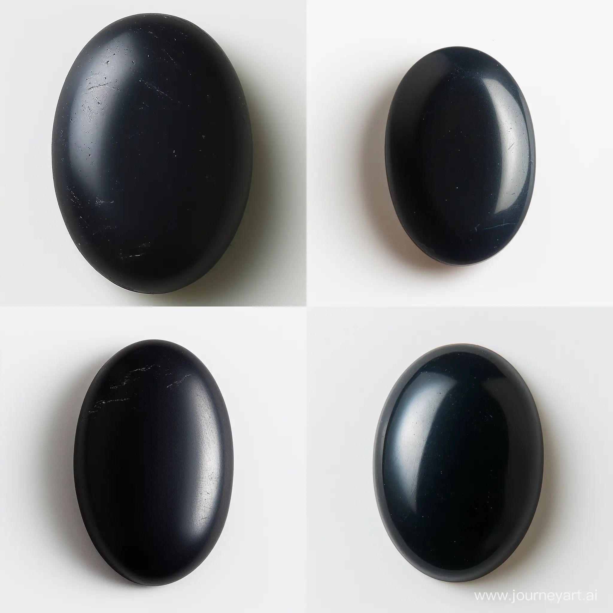 Beautiful-Dark-Black-Matte-Stone-Cabochon-on-White-Background