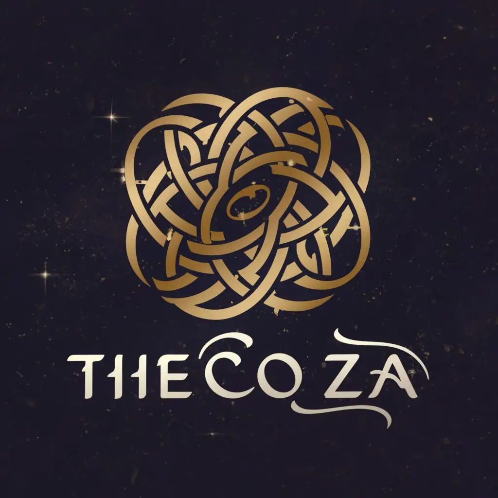 a logo design,with the text "The Coza", main symbol:Galaxy, Fire, Storm, Big Gold Belt, Crumrine, Champion,complex,be used in Religious industry,clear background