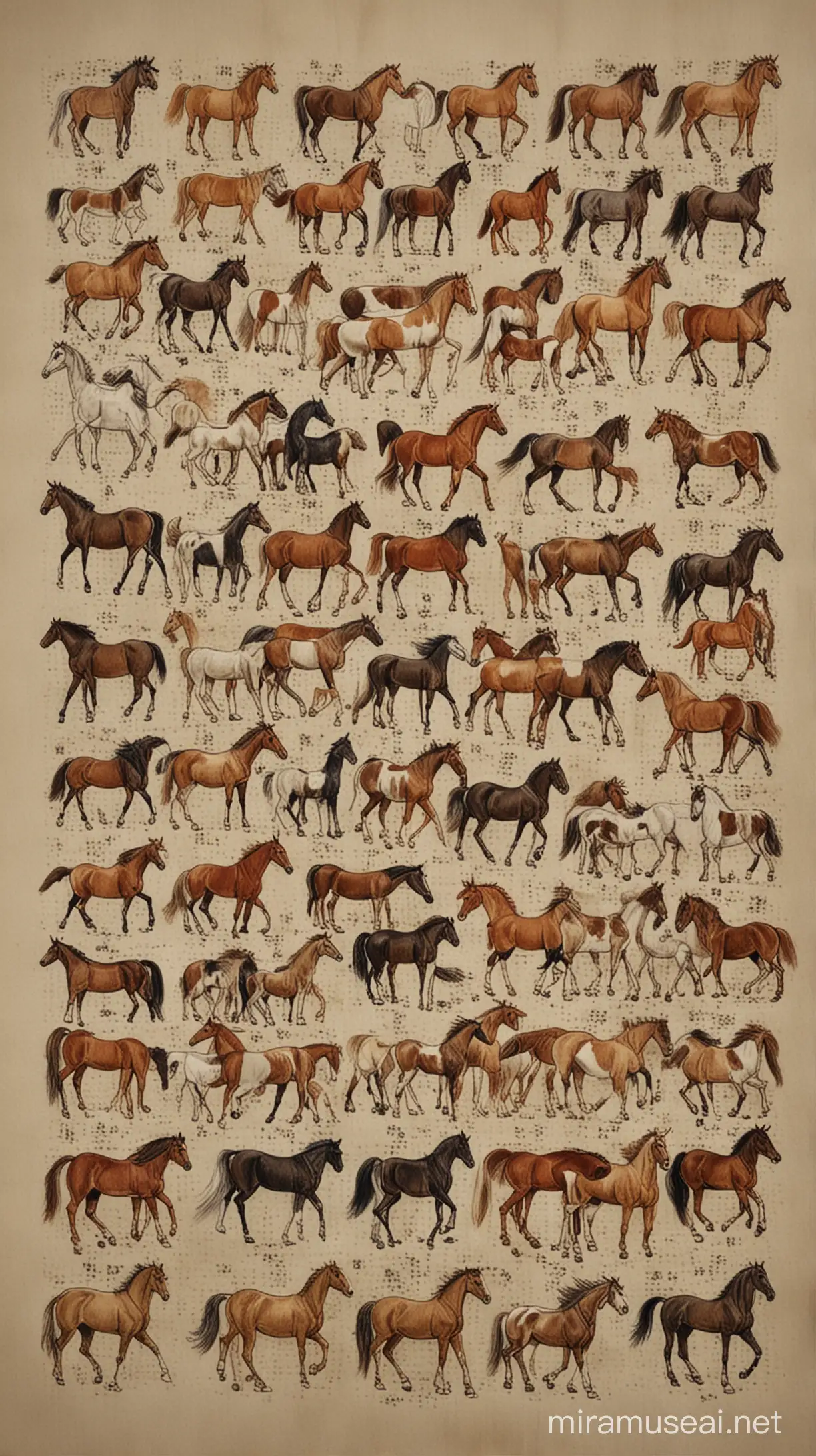 Majestic Herd of Seventeen Horses Galloping Across Golden Plains