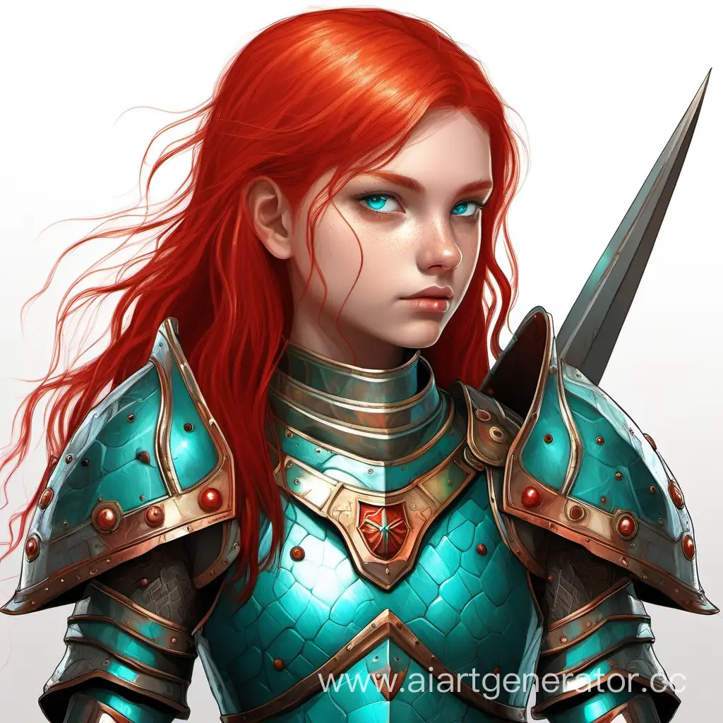 Adventurous-RedHaired-Girl-in-Turquoise-Armor