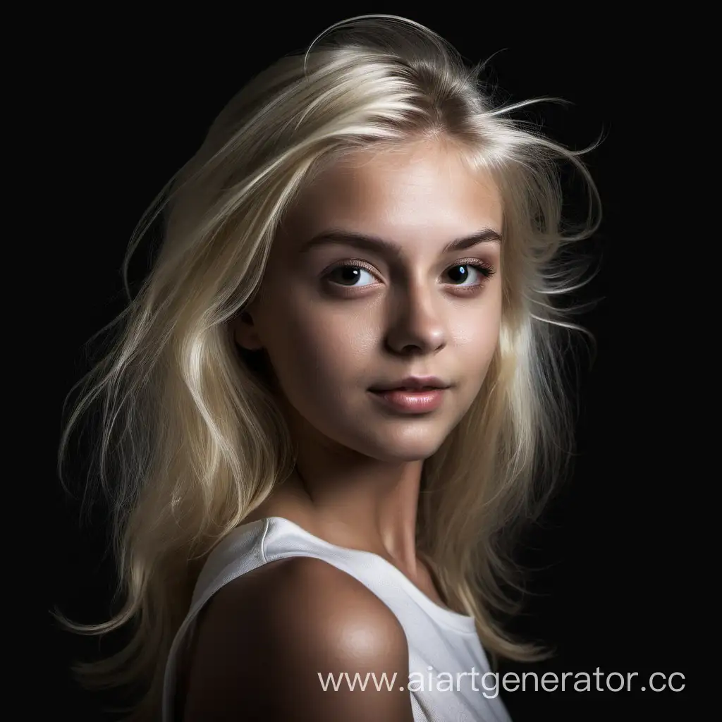 Captivating-Blonde-Girl-Portrait-on-a-Striking-Black-Background