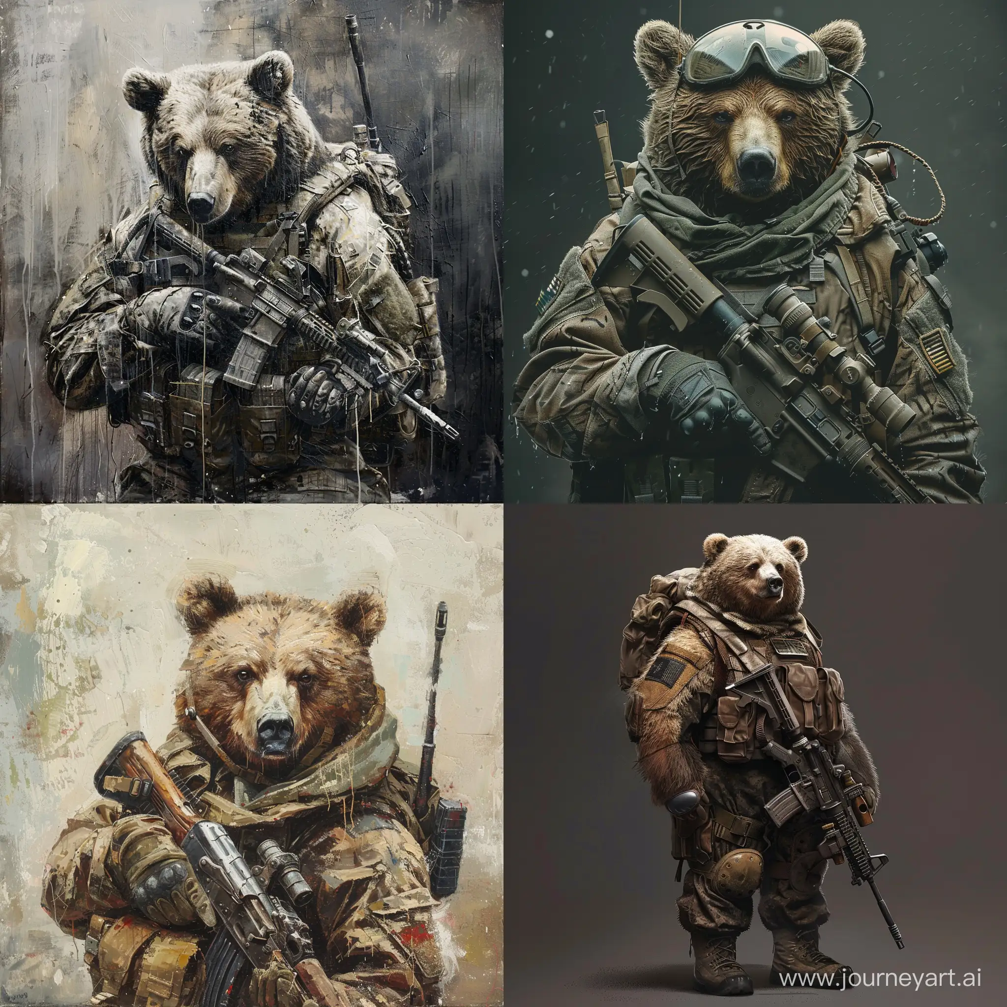 Медведь современный солдат