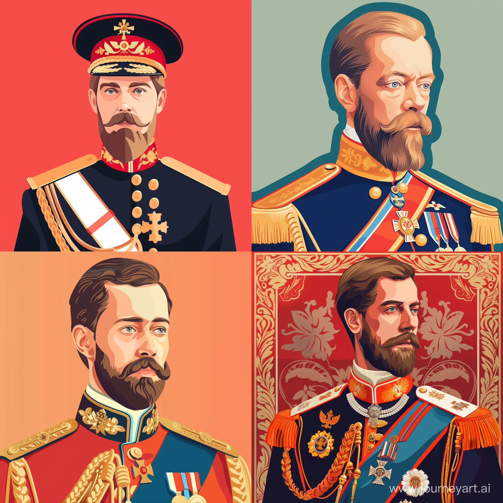 Flat-Illustration-of-the-Great-Russian-Tsar