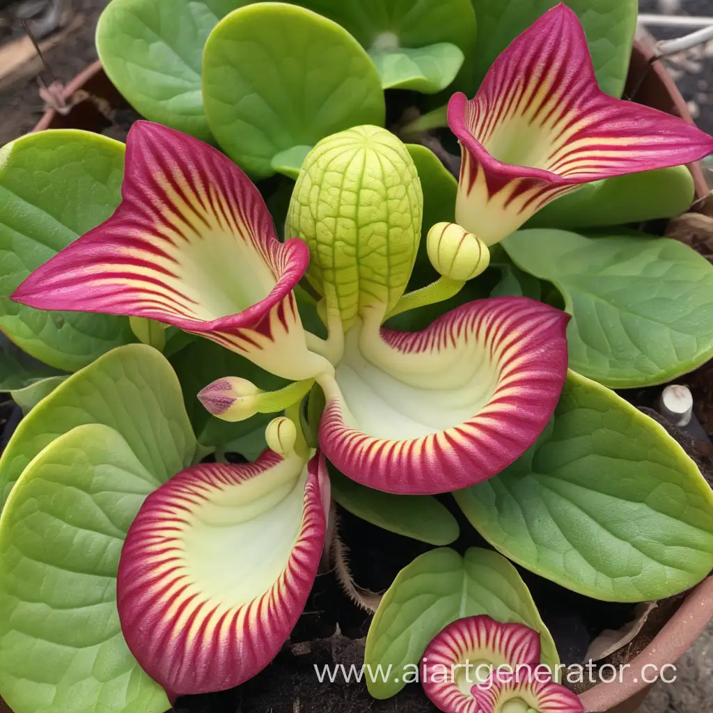 Exquisite-Venuss-Slipper-Plant-in-Vibrant-Bloom-Botanical-Beauty