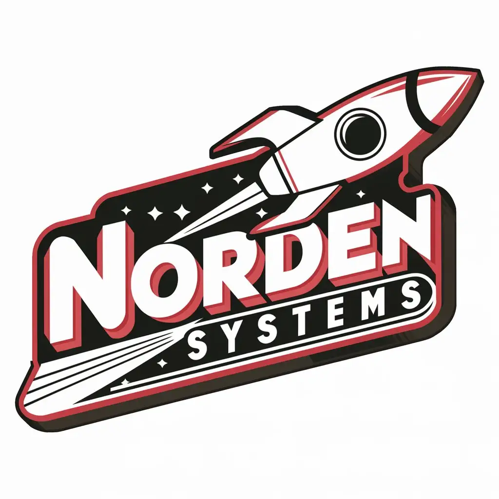 Create a logo for a space company called: "Norden Systems". The style should be a 50s enamel sign