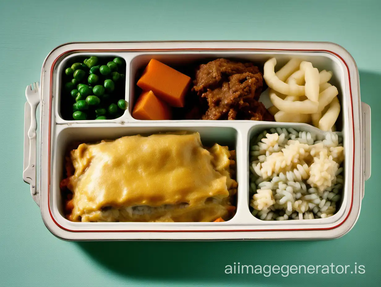 Photo of 1960s Frozen TV Dinner, top view