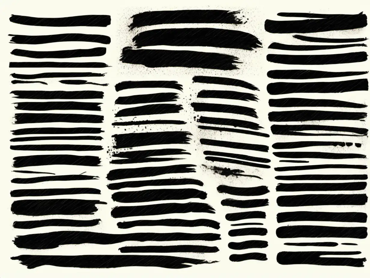 Abstract Grunge Brushstroke in Bold Ink Black