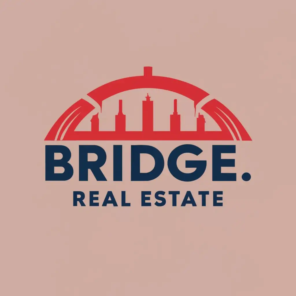 logo, bridge, with the text "Bridge Real Estate", typography, be used in Real Estate industry