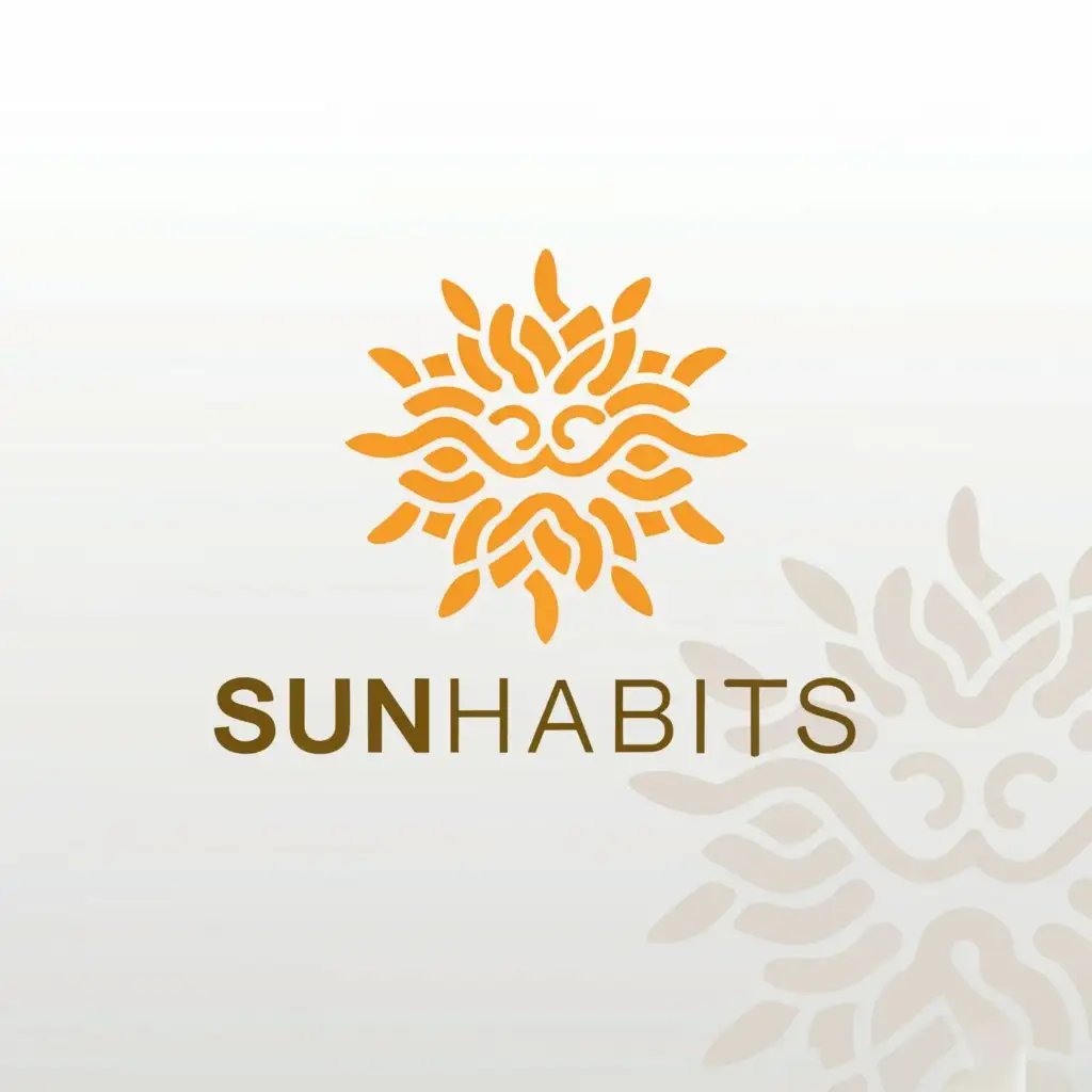 a logo design,with the text "SunHabits", main symbol:a sun,complex,clear background