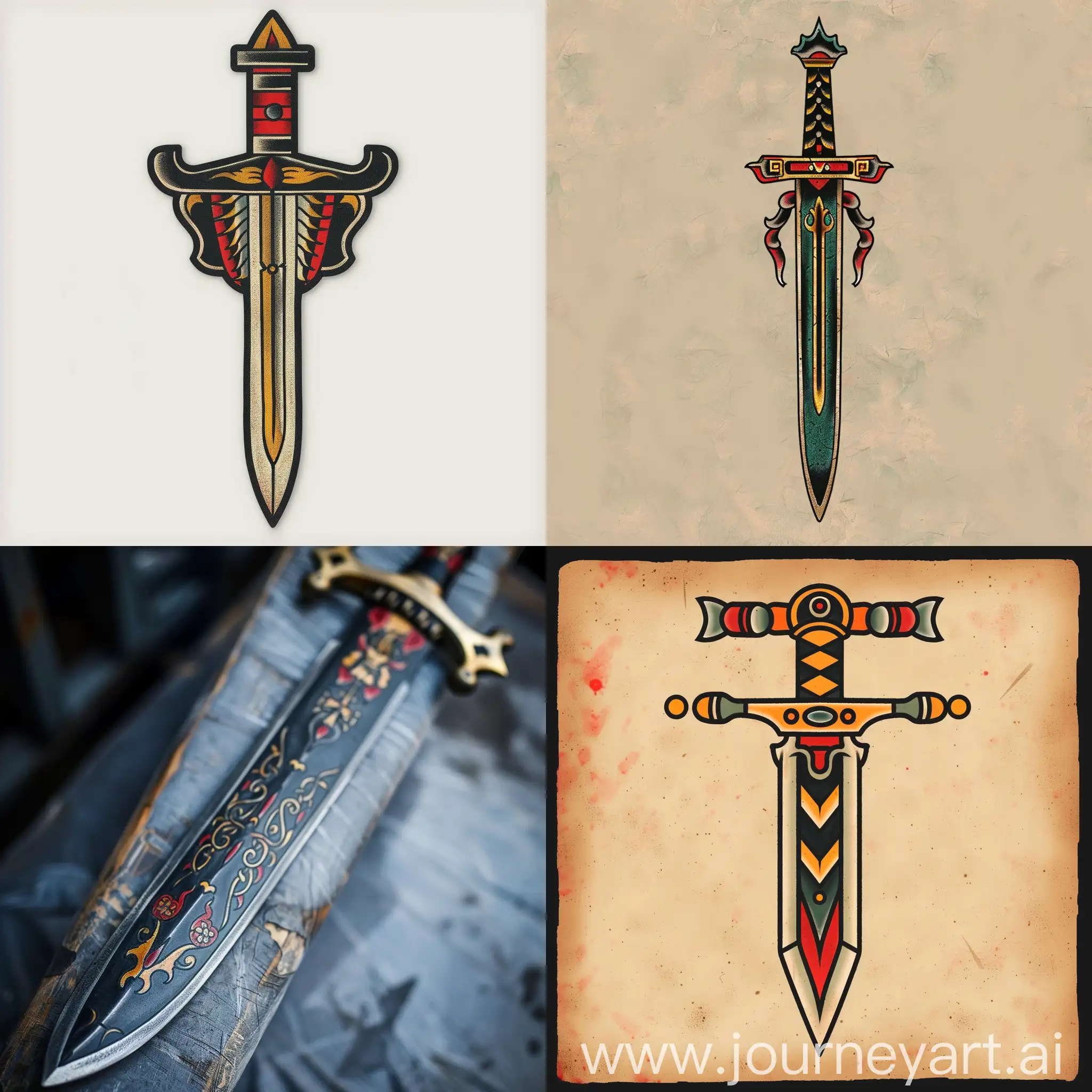 Old-School-Tattoo-Dagger-Traditional-Style-Artwork