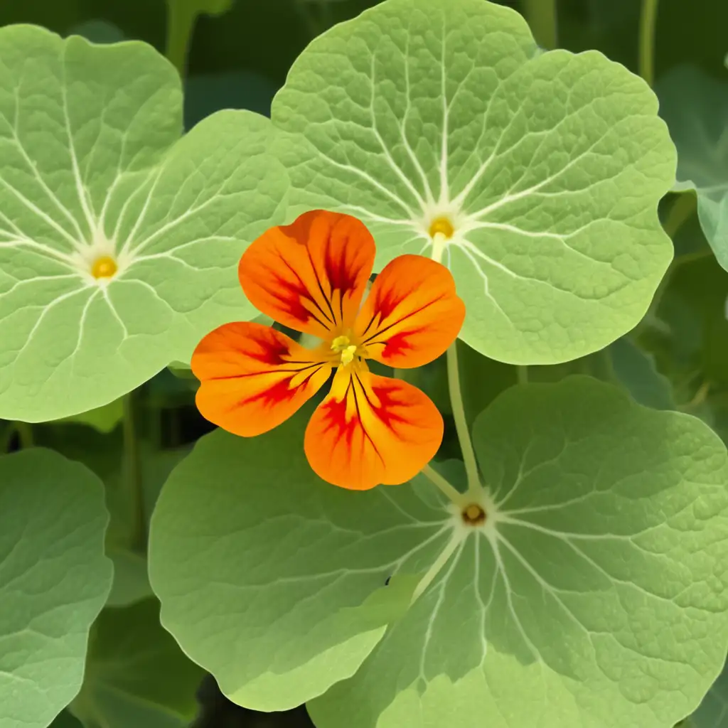 Vibrant Nasturtium Blossom in Full Bloom