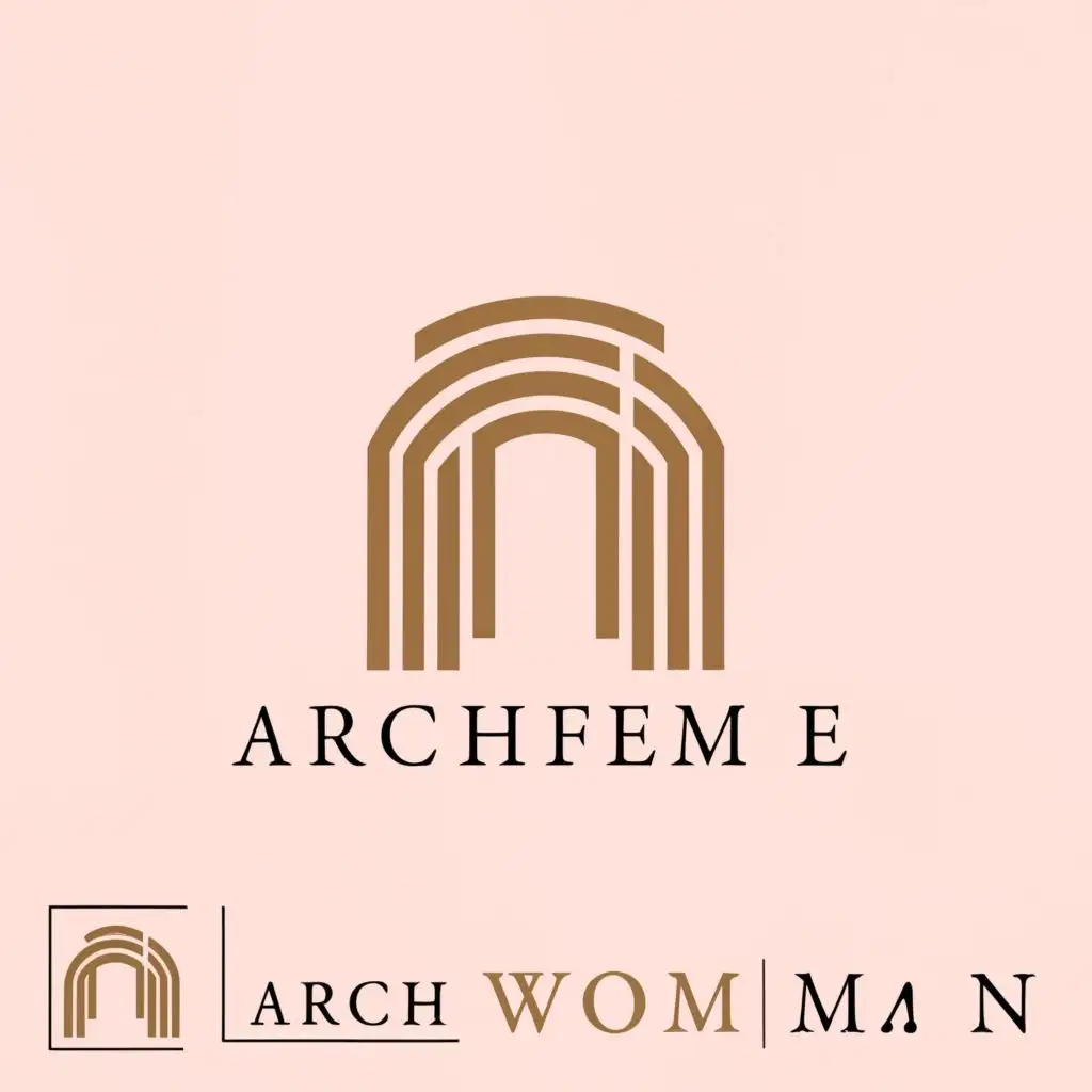 LOGO-Design-for-Archfemme-Gold-Black-and-Pink-with-Architectural-Sophistication-and-Minimalistic-Aesthetic-for-Real-Estate-Industry