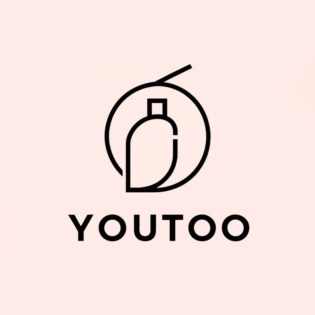 a logo design,with the text "YOUtoo", main symbol:hair cosmetics,Minimalistic,be used in Beauty Spa industry,clear background