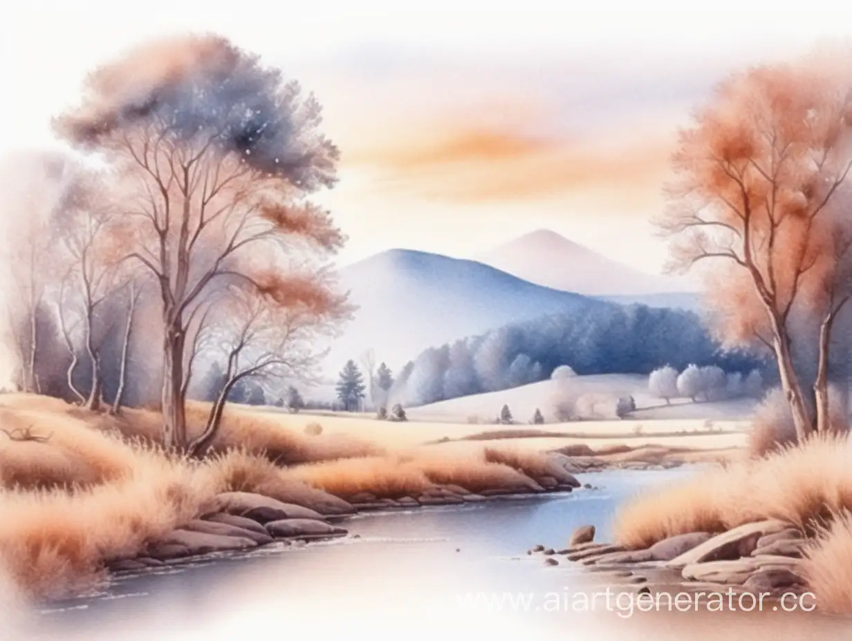 landscape in watercolor style