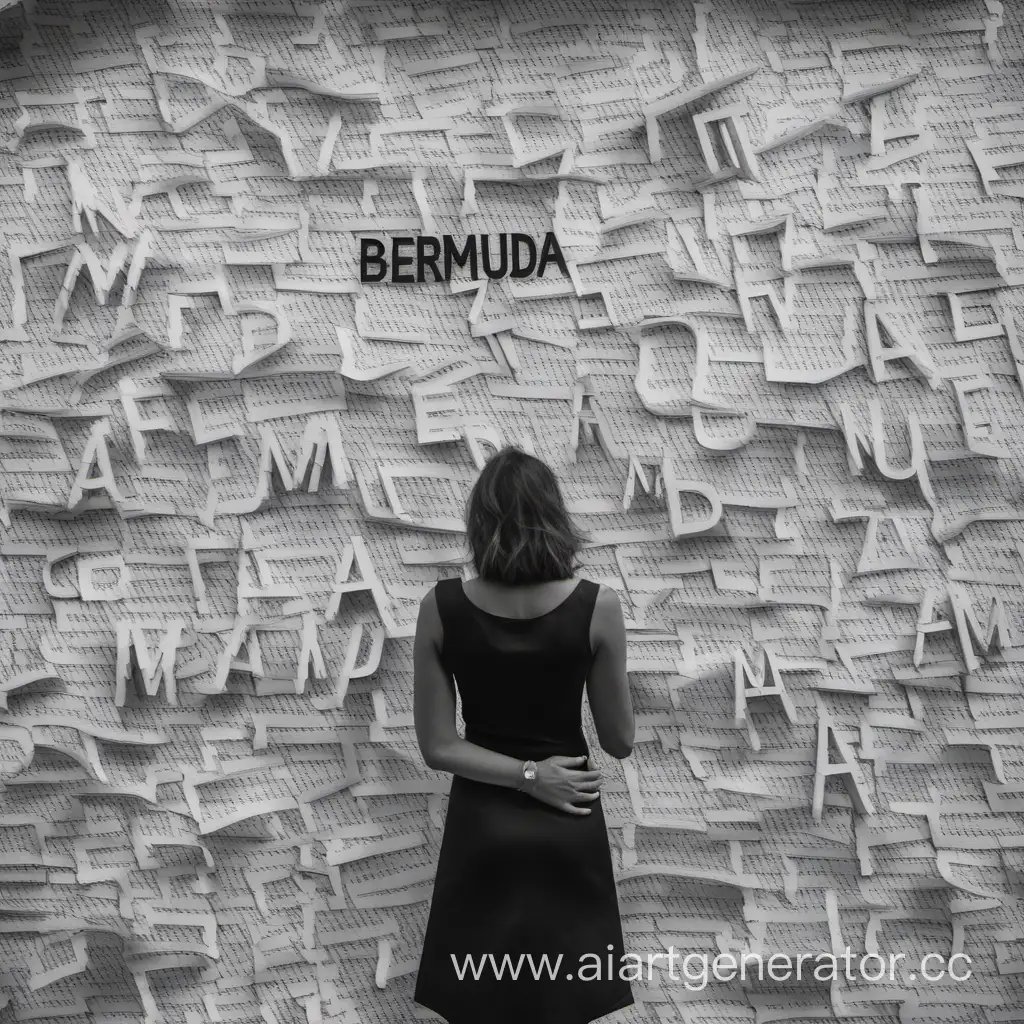 Женщина, перед ней буквы бермудова