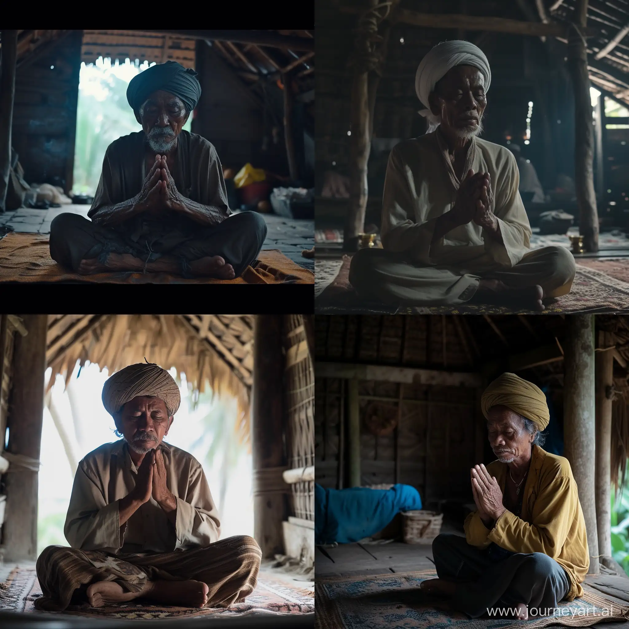 Devout-Indonesian-Muslim-Man-Performing-Dhikr-in-Isolated-Hut-Horror-Movie-Scene