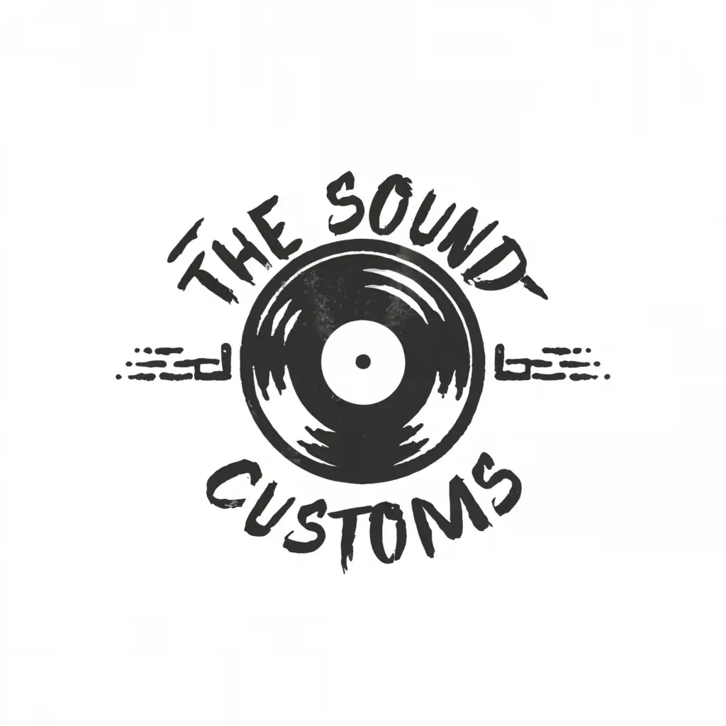 a logo design,with the text "The sound customs", main symbol:vinyl record,Moderate,be used in Technology industry,clear background