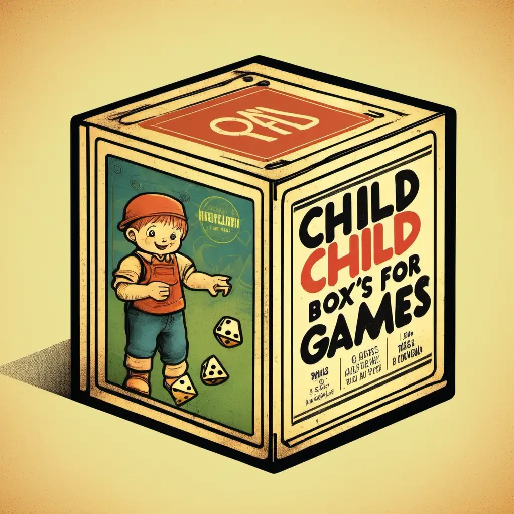 design a label for a box of old childs games