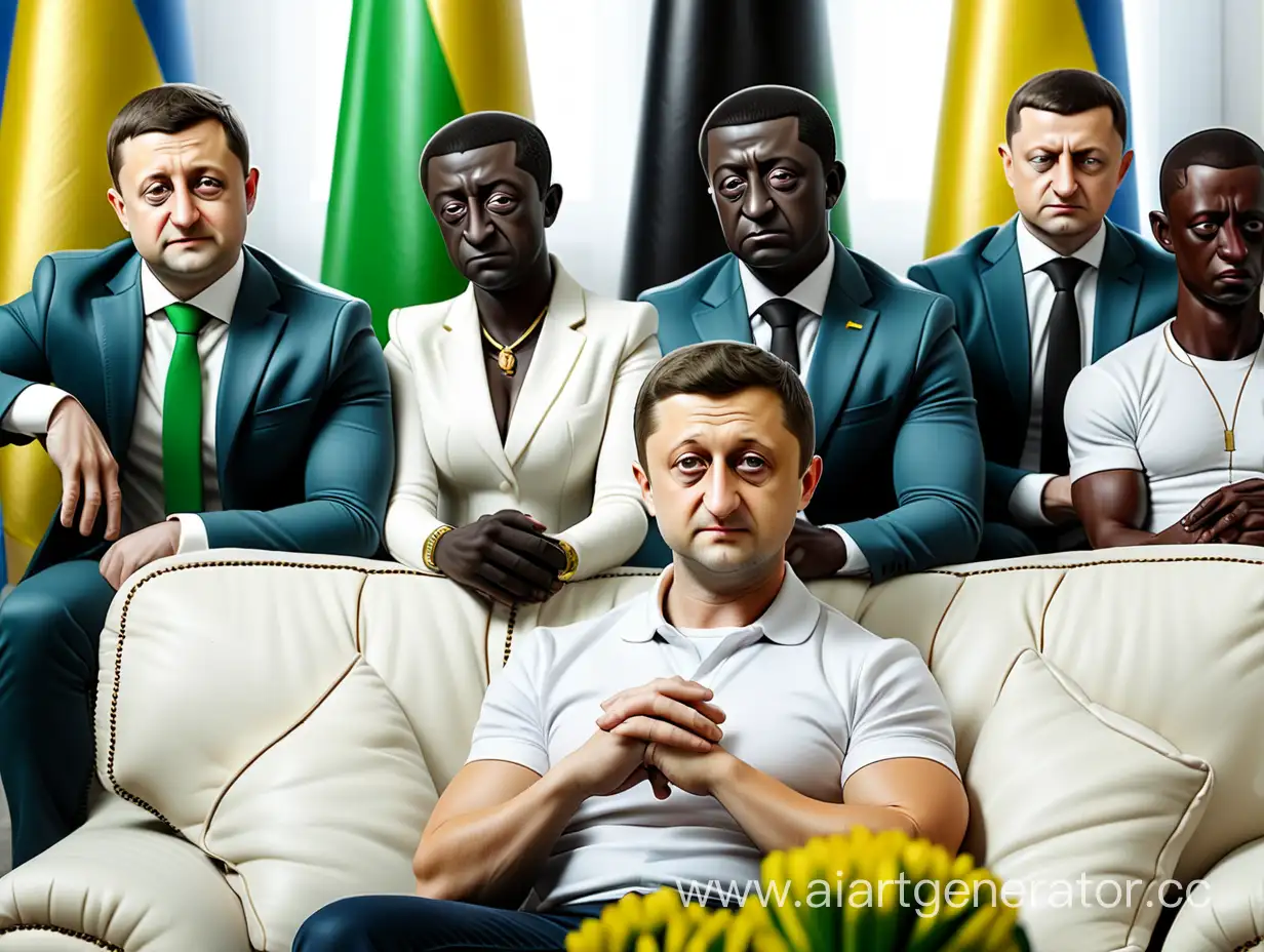 President-Zelensky-on-White-Sofa-Surrounded-by-Support-Staff
