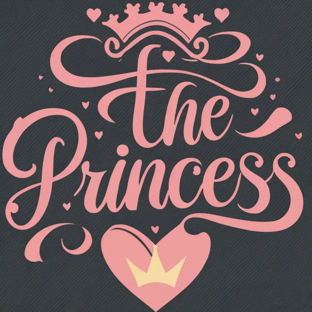 LOGO-Design-For-The-Princess-Elegant-Heart-Crown-Emblem-with-Captivating-Typography