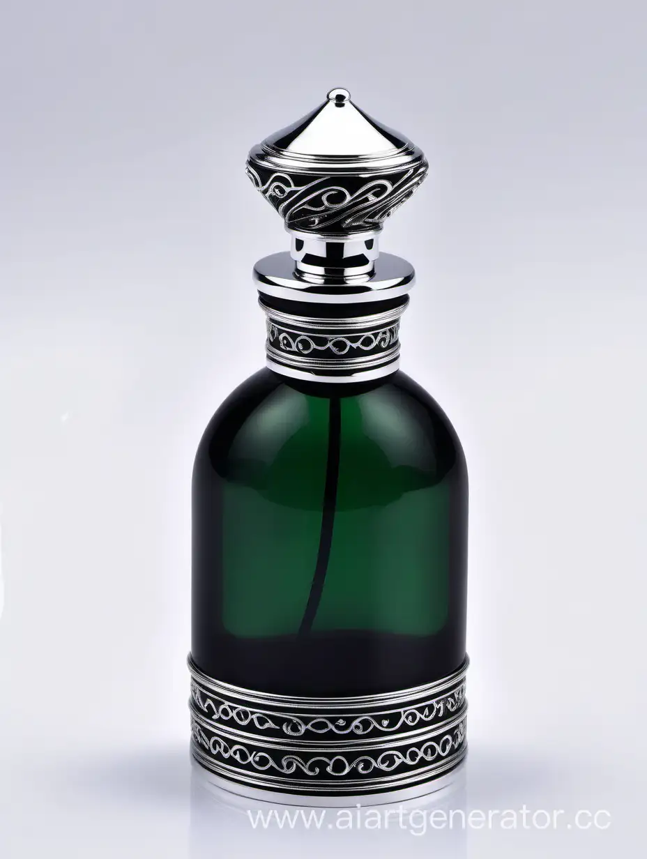 Luxurious-Zamac-Perfume-Bottle-with-Stylish-Silver-Cap-and-Ornamental-Design
