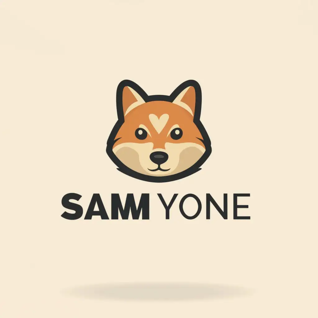 a logo design,with the text "SAM YONE", main symbol:dog shiba,Moderate,be used in Technology industry,clear background